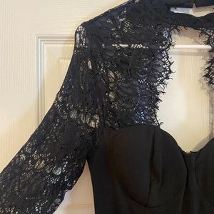 NEVER WORN long sleeve black jumpsuit w/ lace top